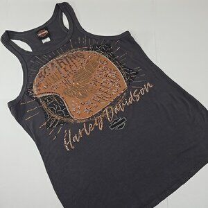 Harley-Davidson Women's Tank Soaring Like Eagles Embellished dark Gray SIZE XL..